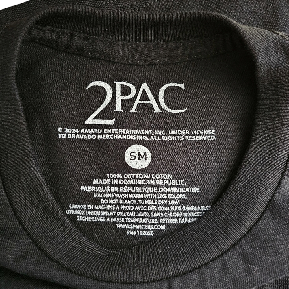 Tupac Black & White Graphic Print Tee Size Small - Picture 3 of 4